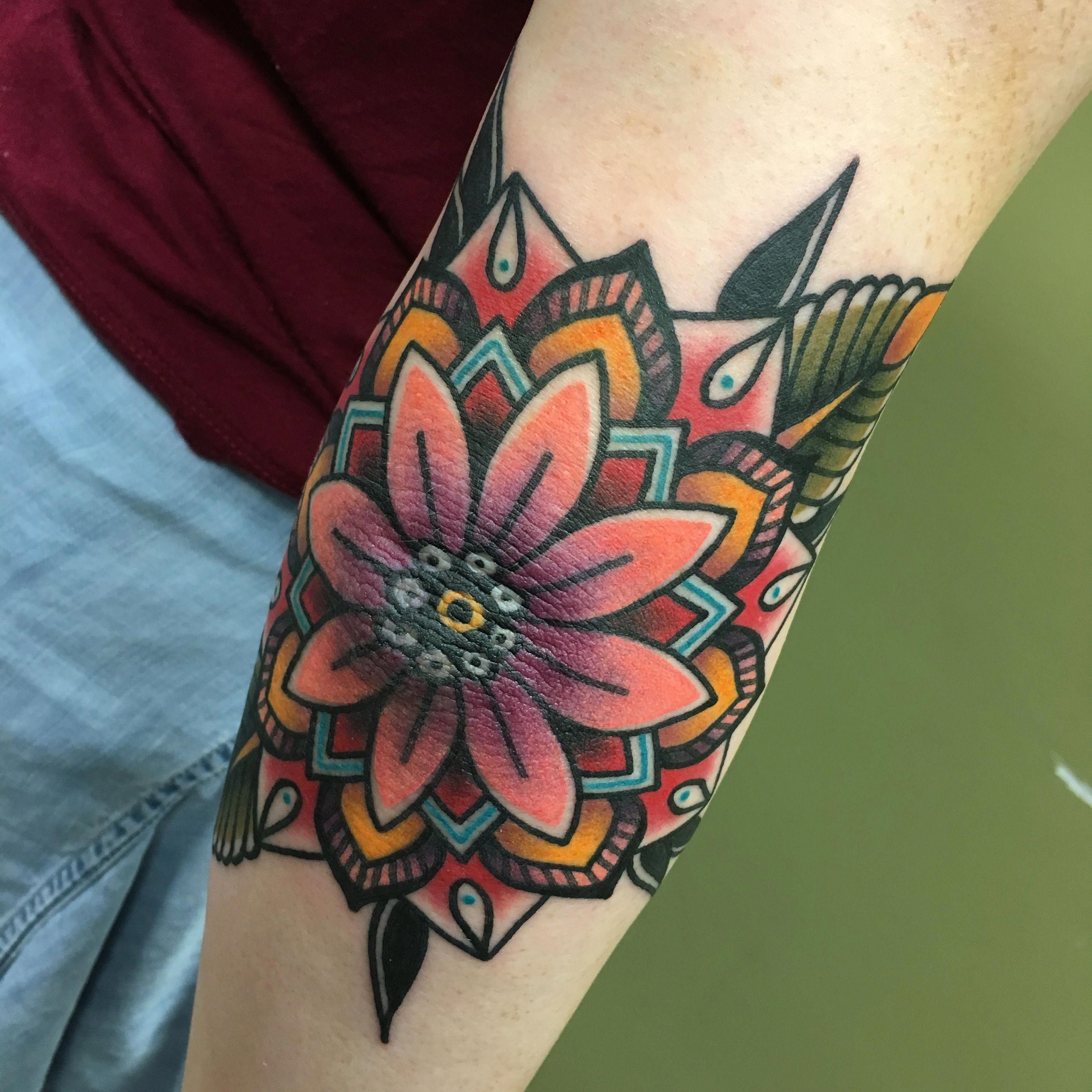 My Traditional Mandala Elbow Piece Done By Nary At Third Eye Gallery In