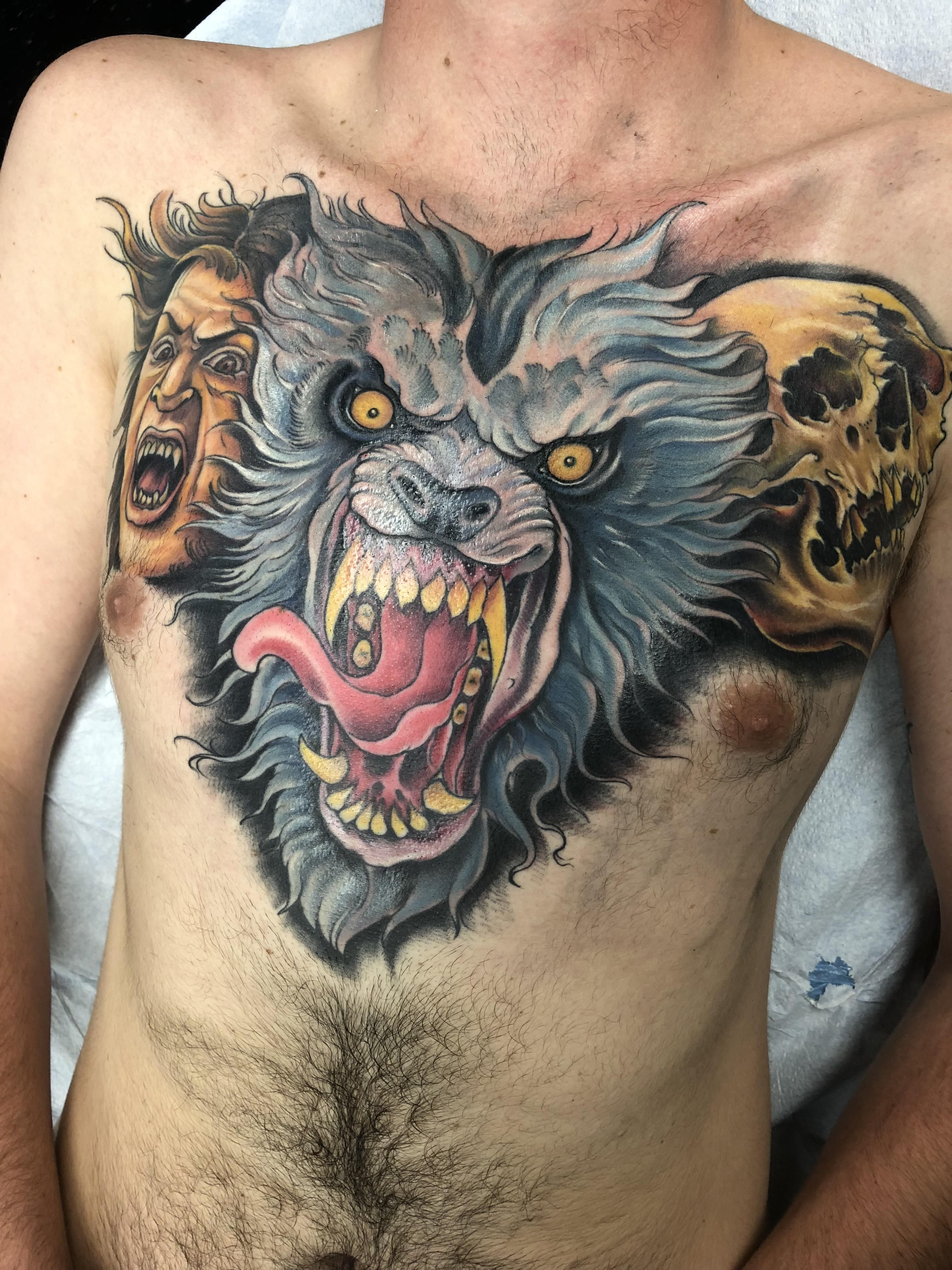 My Werewolf Chest Piece Done By Dane Bradford At Monument Tattoos In