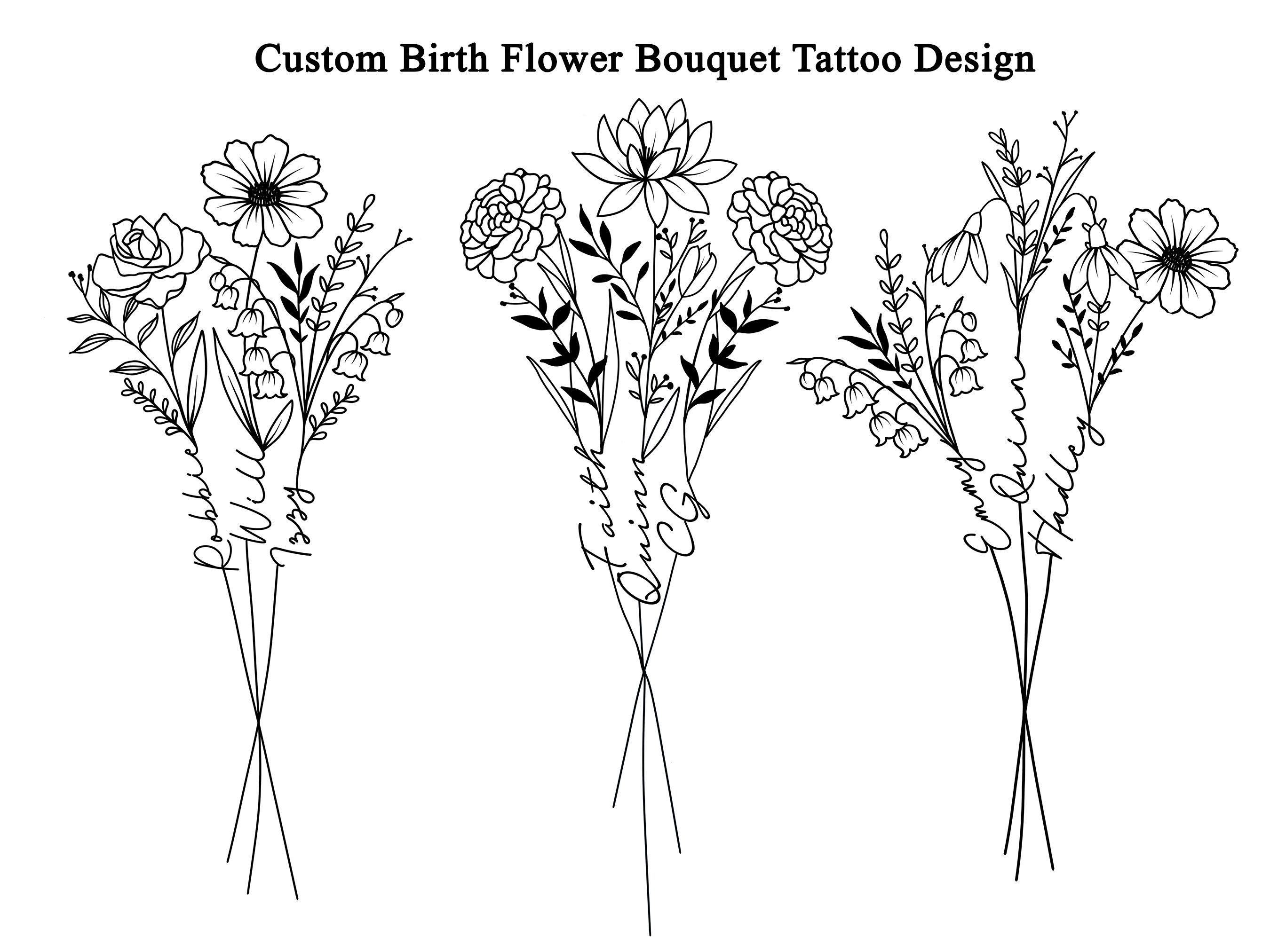 Name Flower Tattoo Flower Bouquet Tattoo Birth Flower Tattoos Flower Names Flower Svg Poppy