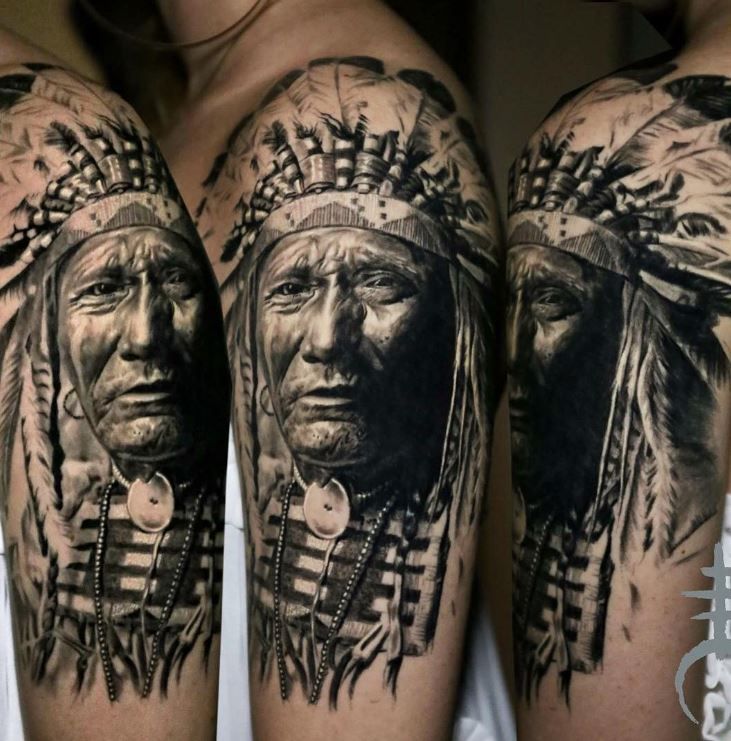 Native American Chief Tattoo Inkstylemag Native American Chief