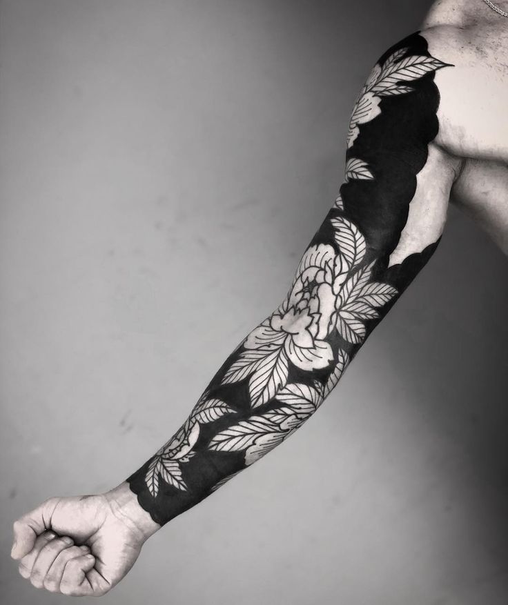 Negative Space Sleeve By Tattooist Maic Tattoogrid Net