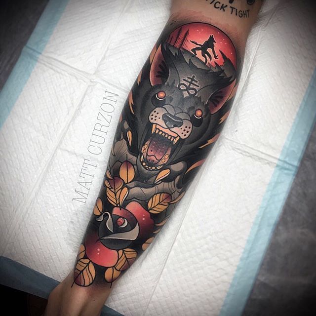 7 Stunning Neo Traditional Werewolf Tattoo Ideas