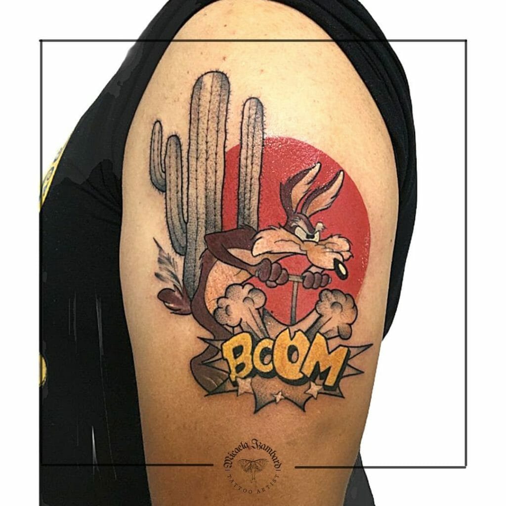 Nice Coyote Tattoo On Left Shoulder Coyote Tattoo Tattoo Designs