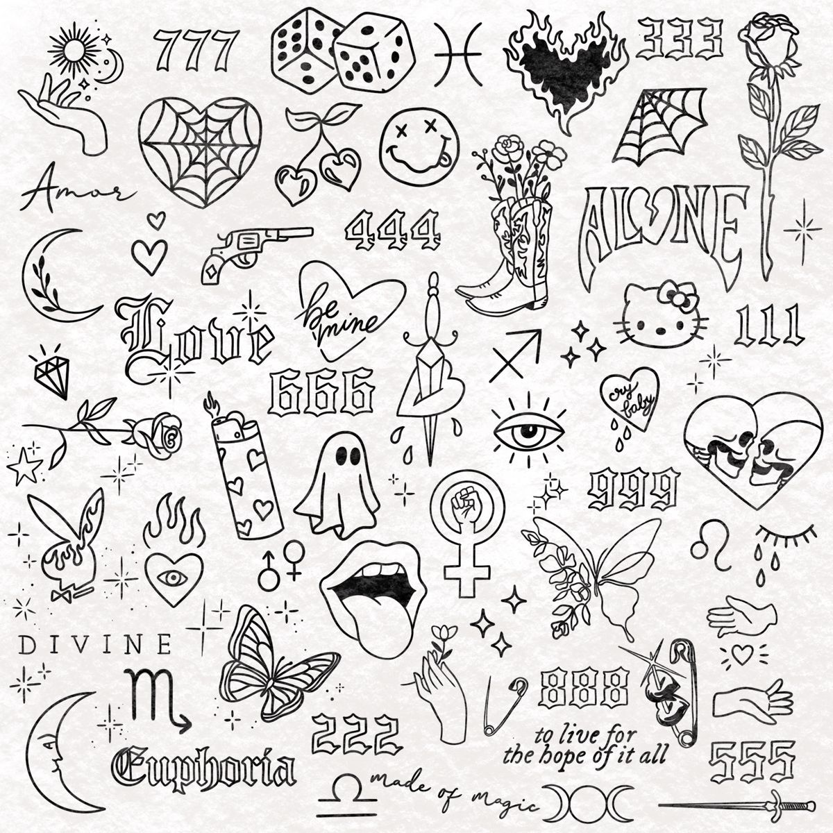 7 Stunning Numbers Tattoo Ideas Flash Sheet