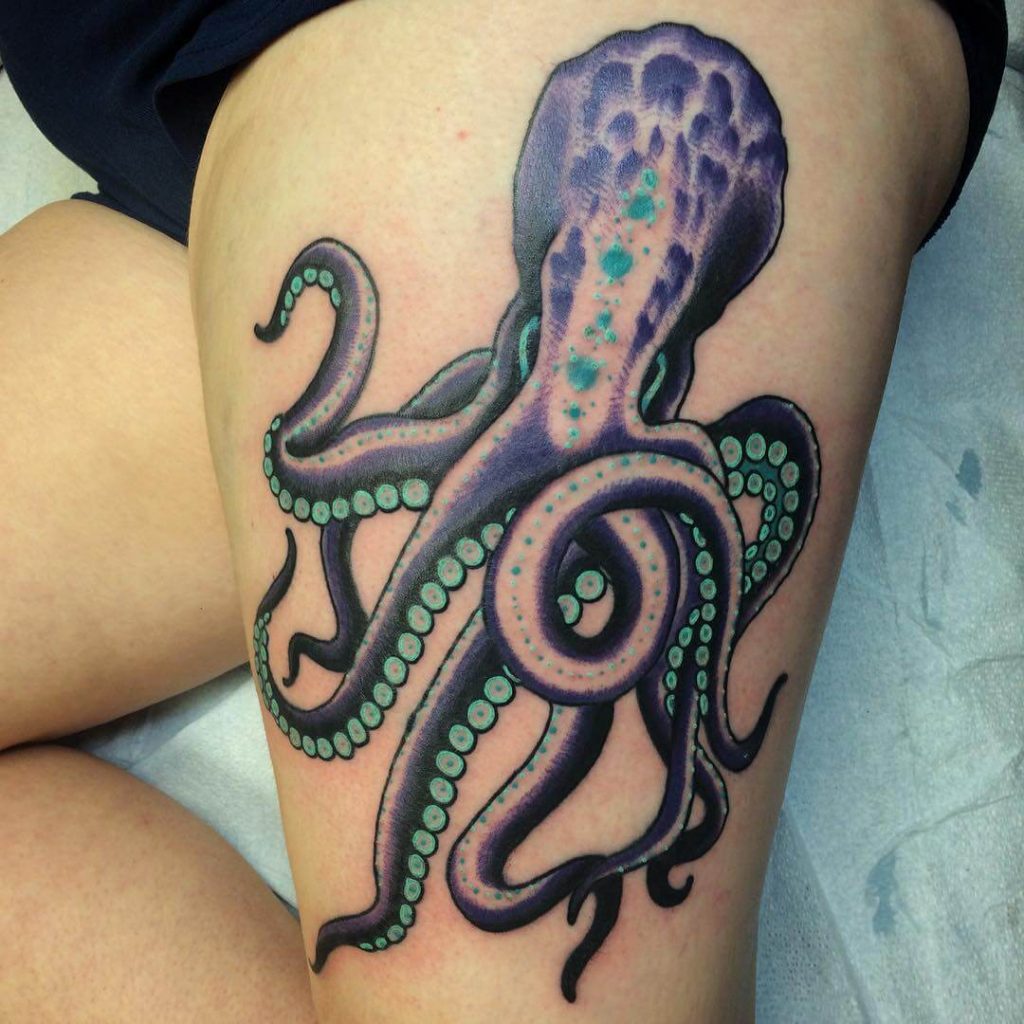 Octopus Tattoo On Thigh Tattoos Designs