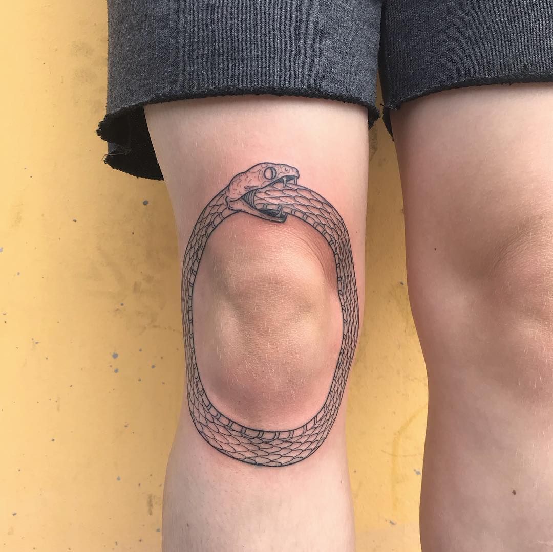 Ouroboros Flowery Tattoo Tattoogoto