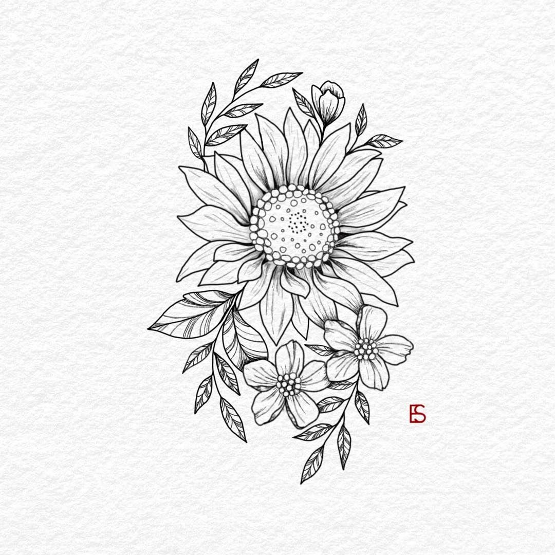 Sunflower Tattoo Outline Guide: Simple and Elegant Design