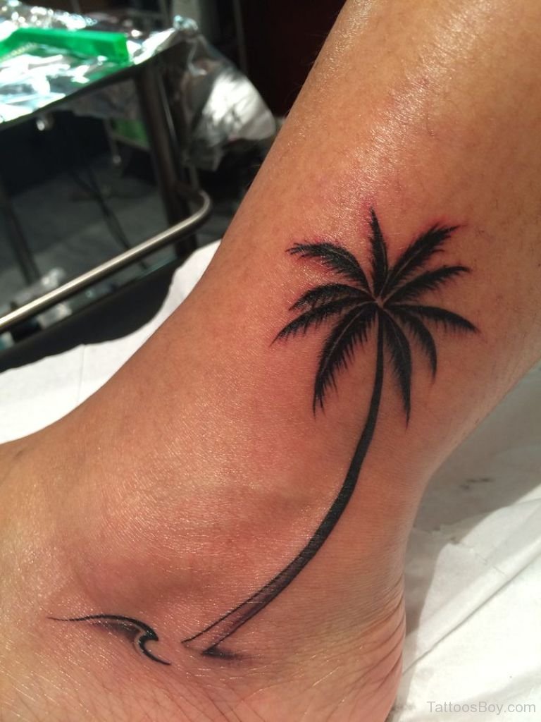 Palm Tree Ankle Tattoo Ankle Tattoo Tattoos First Tattoo