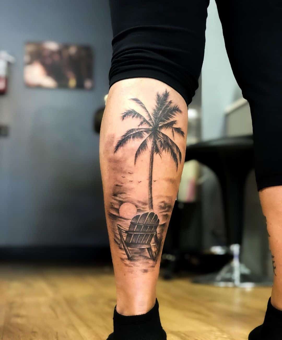 Palm Tree Sunset Ankle Tattoo Tatoo Palm Tree Ankle Tattoo Designs