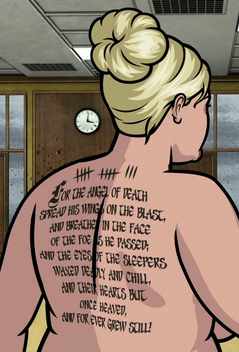 Pam's Iconic Back Tattoo: Archer's Hidden Treasure