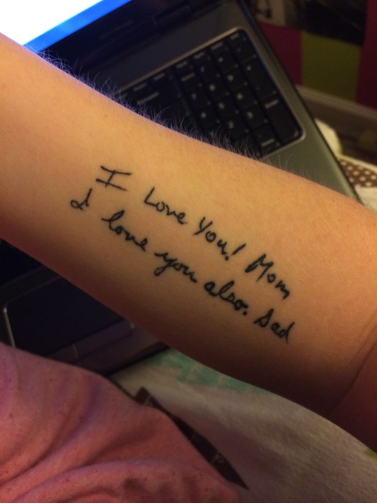 Parents Handwriting From Cards Tattooed On My Wrist Done By David