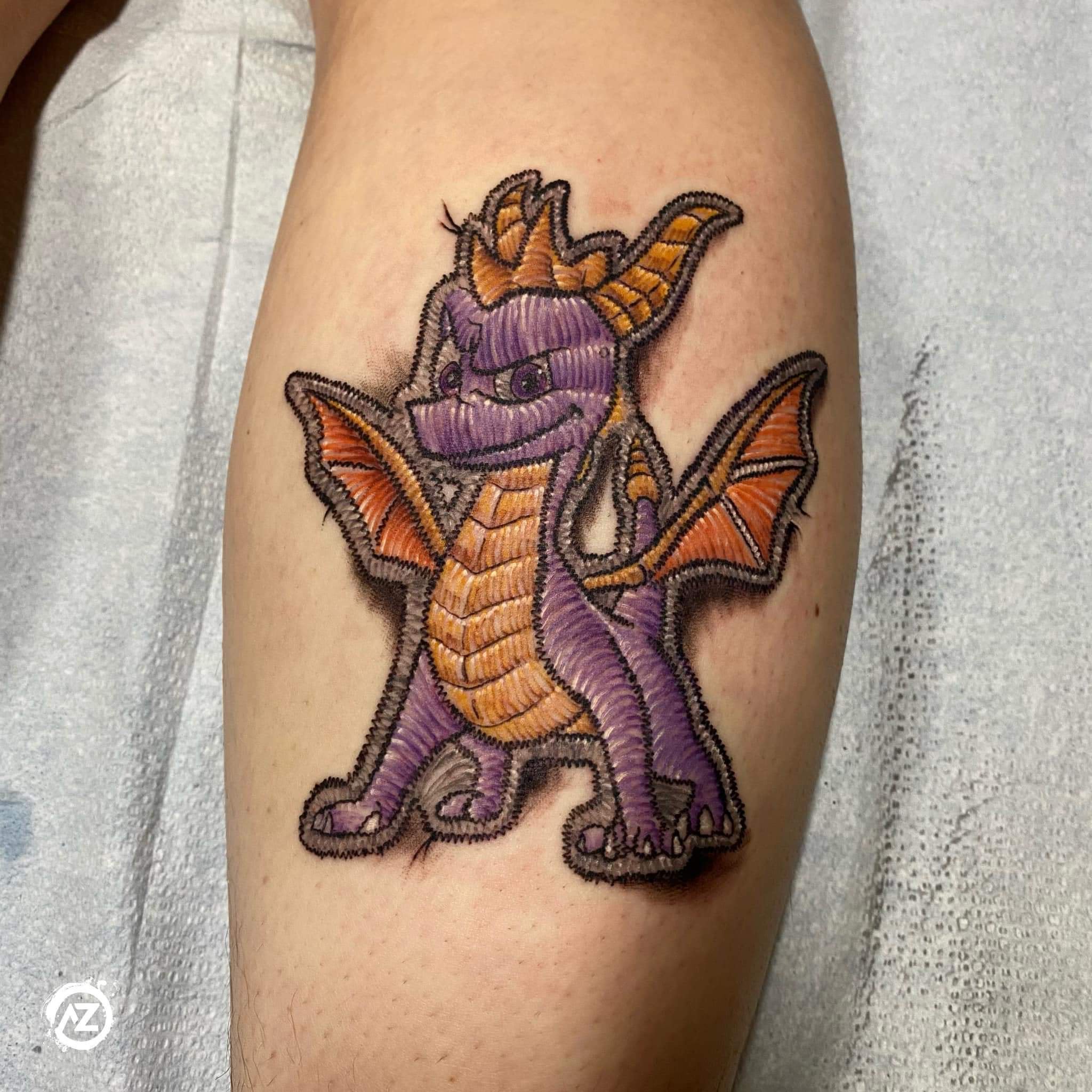 Patch Style Of Spyro The Dragon By Adam Zimmer At Paper Moon Tattoo