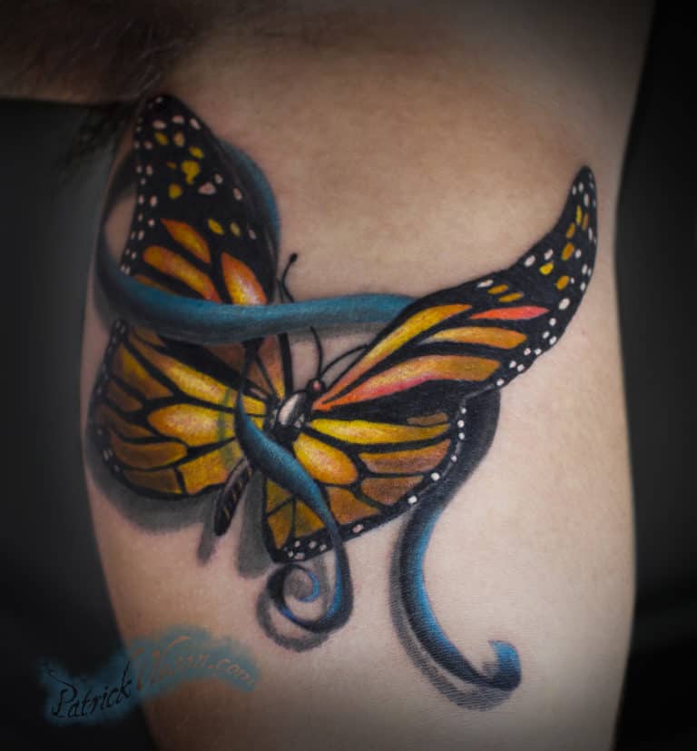 Patrick Oleson Butterfly Best Omaha Tattoo Green Fox Tattoo