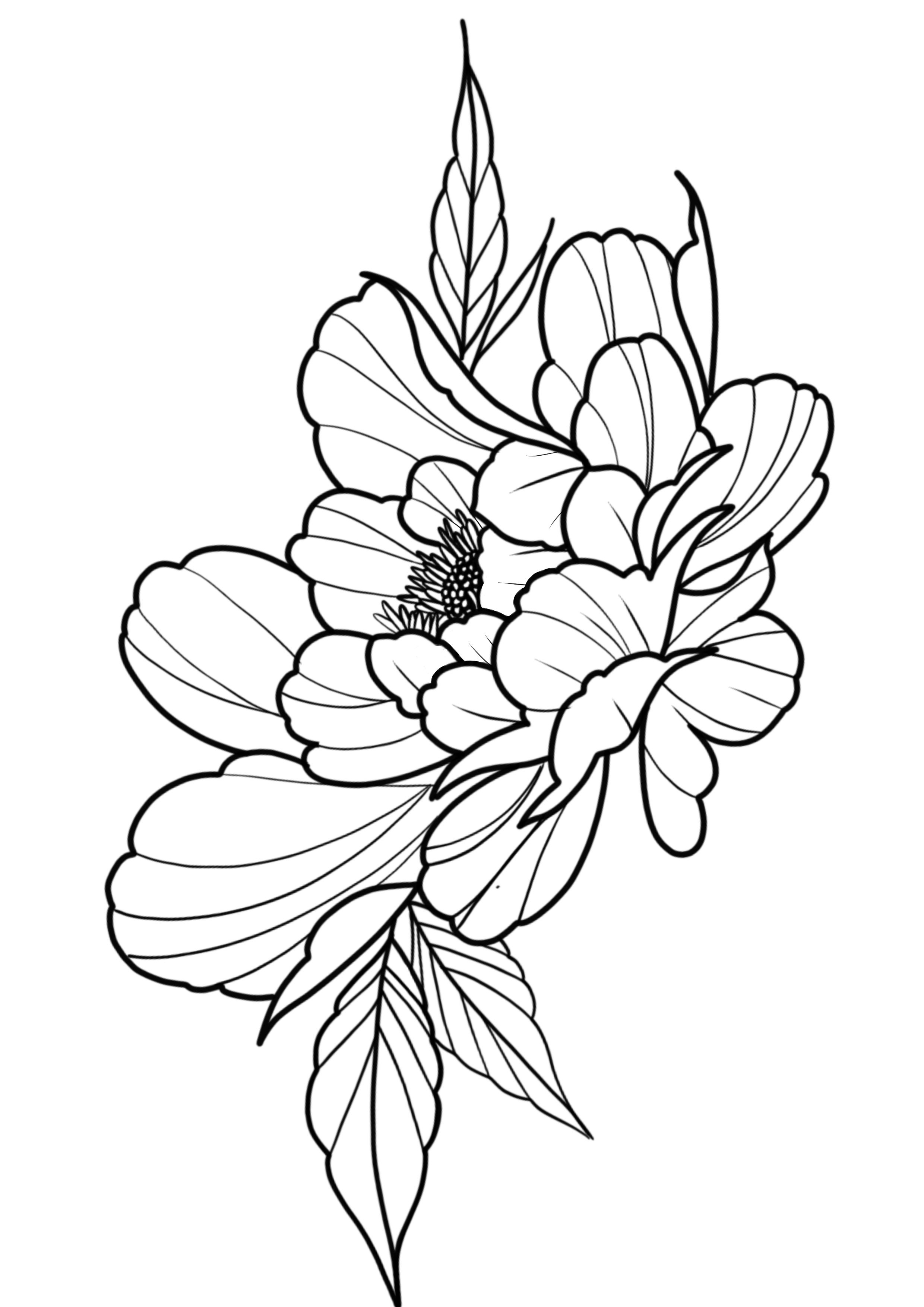 Peony Flower Tattoo Outline: A Delicate Design Guide