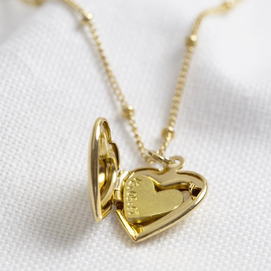 Personalised Engraved Heart Locket Necklace Lisa Angel