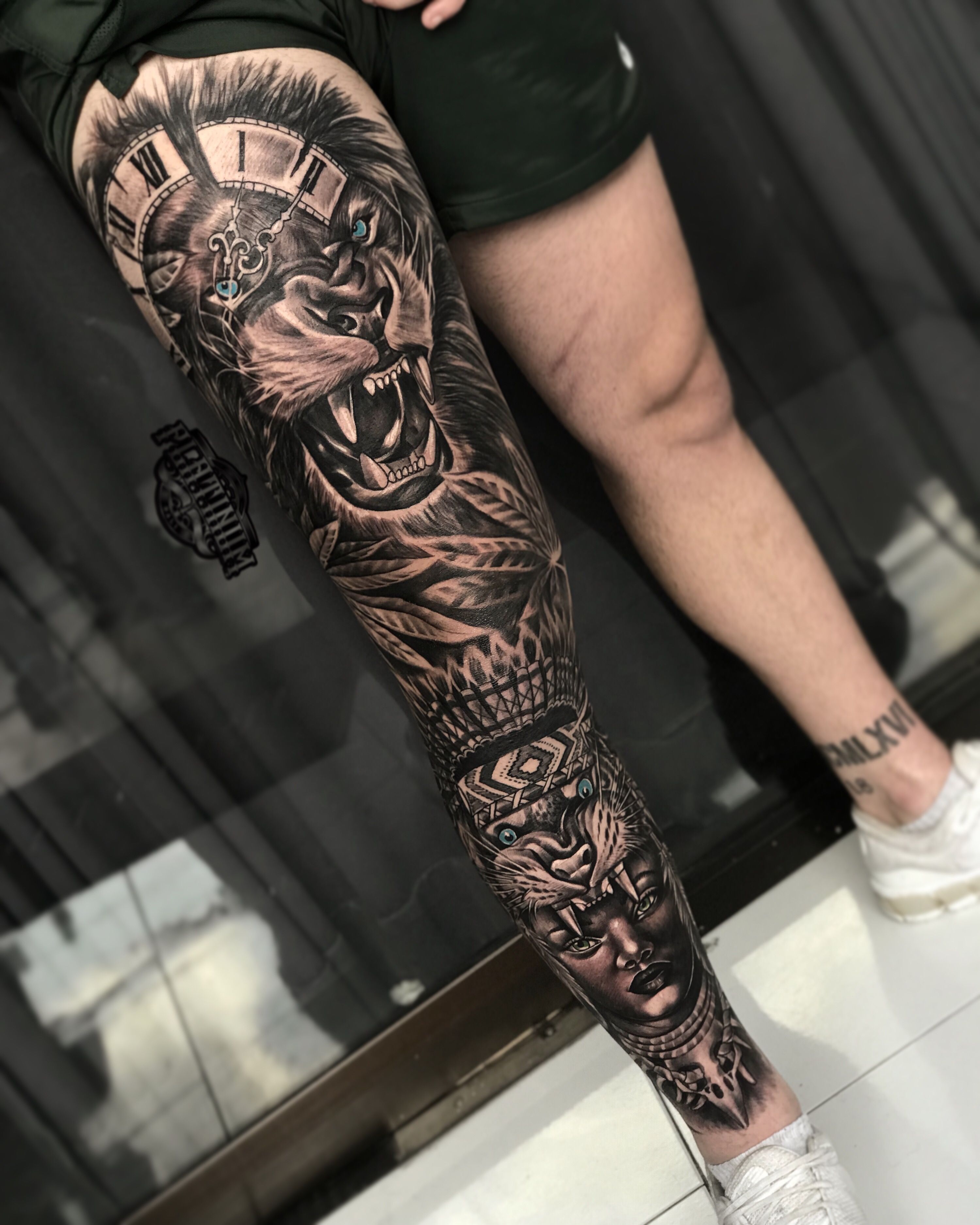 Phenomenal Native American Tattoo Mens Legs Leg Sleeve Tattoo Leg