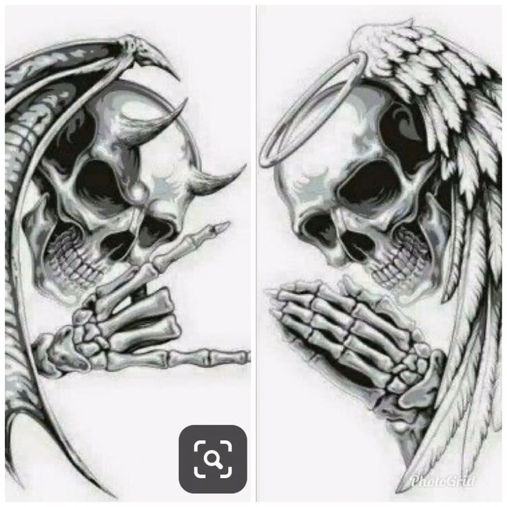 Pics Photos Angel Vs Demon Back Piece Tattoo Design