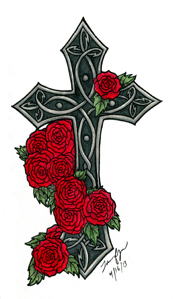 Pictures Of Crosses And Roses Clipart Best