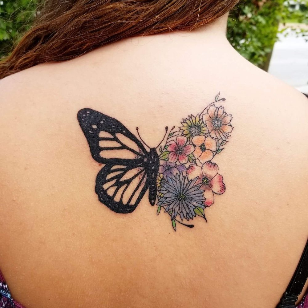 Pin By Becky Rodriguez On Tattoos Butterfly With Flowers Tattoo Butterfly Tattoo Designs