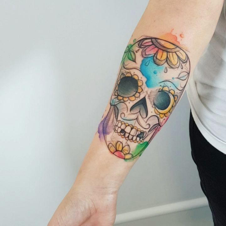 Pin By Brittany Deatherage On Tattoos Sugar Skull Tattoos Sugar