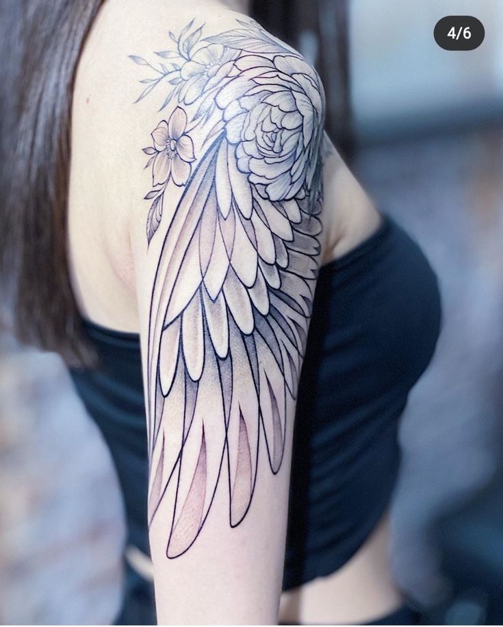 Pin By Elizabeth A Holm On Ink Front Shoulder Tattoos Wings Tattoo