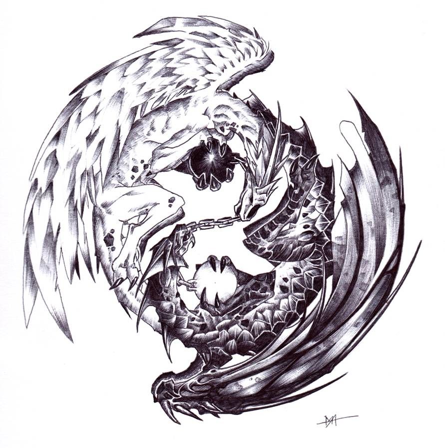 Pin On Dragons Yin Yang Tattoos Dragon Drawing Dragon Tattoo