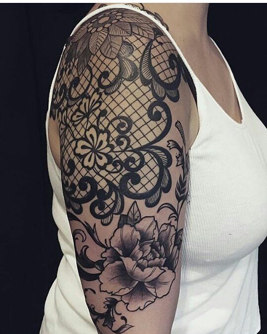 Pin On Tattoo Sleeve Designs Lace Sleeve Tattoos Geometric Sleeve