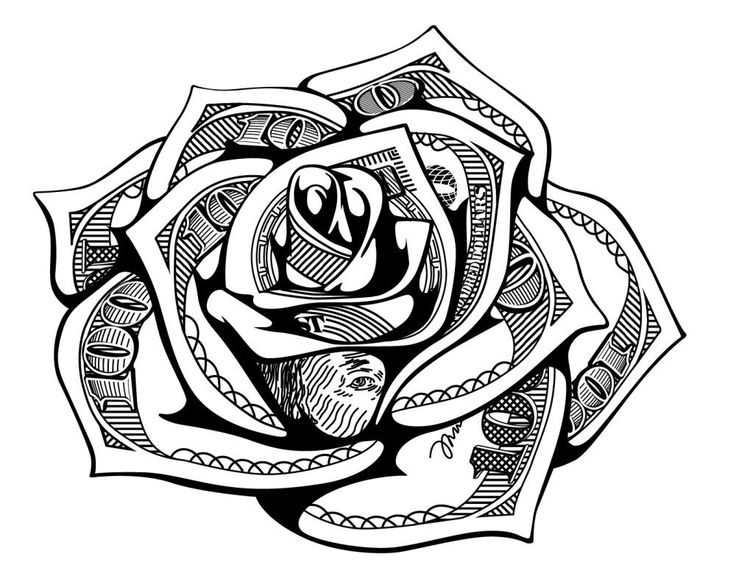 Pin On Tattoos Money Tattoo Money Rose Tattoo Tattoo Stencil Outline