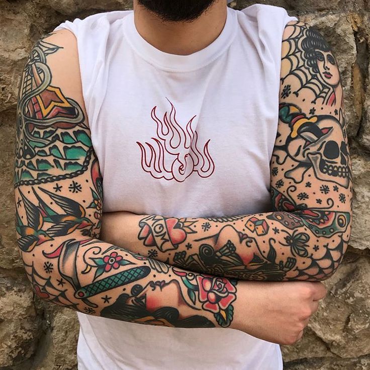 Pin On Traditional Tattoo Sleeves