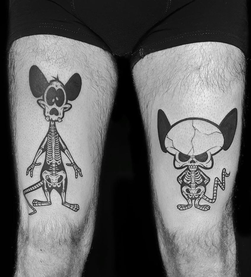 Pinky And The Brain Tattoo Brain Tattoo E Tattoo Wizard Tattoo