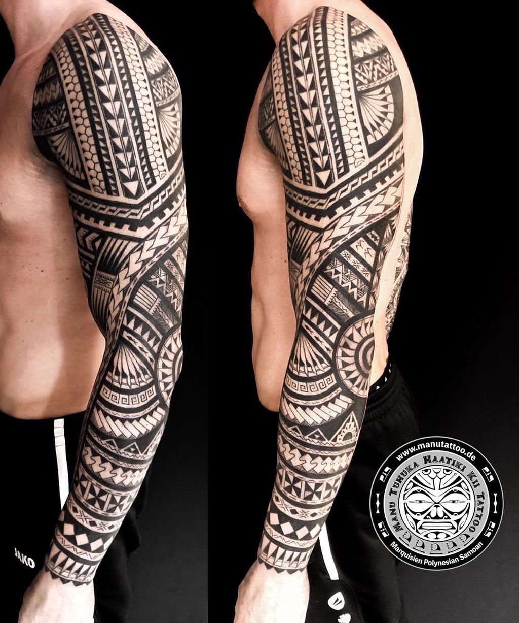 Polynesian Tattoo Sleeve Digital Design Ready For A Tattoo Etsy