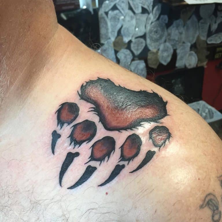 Powerful And Bold Bear Paw Tattoo Ideas