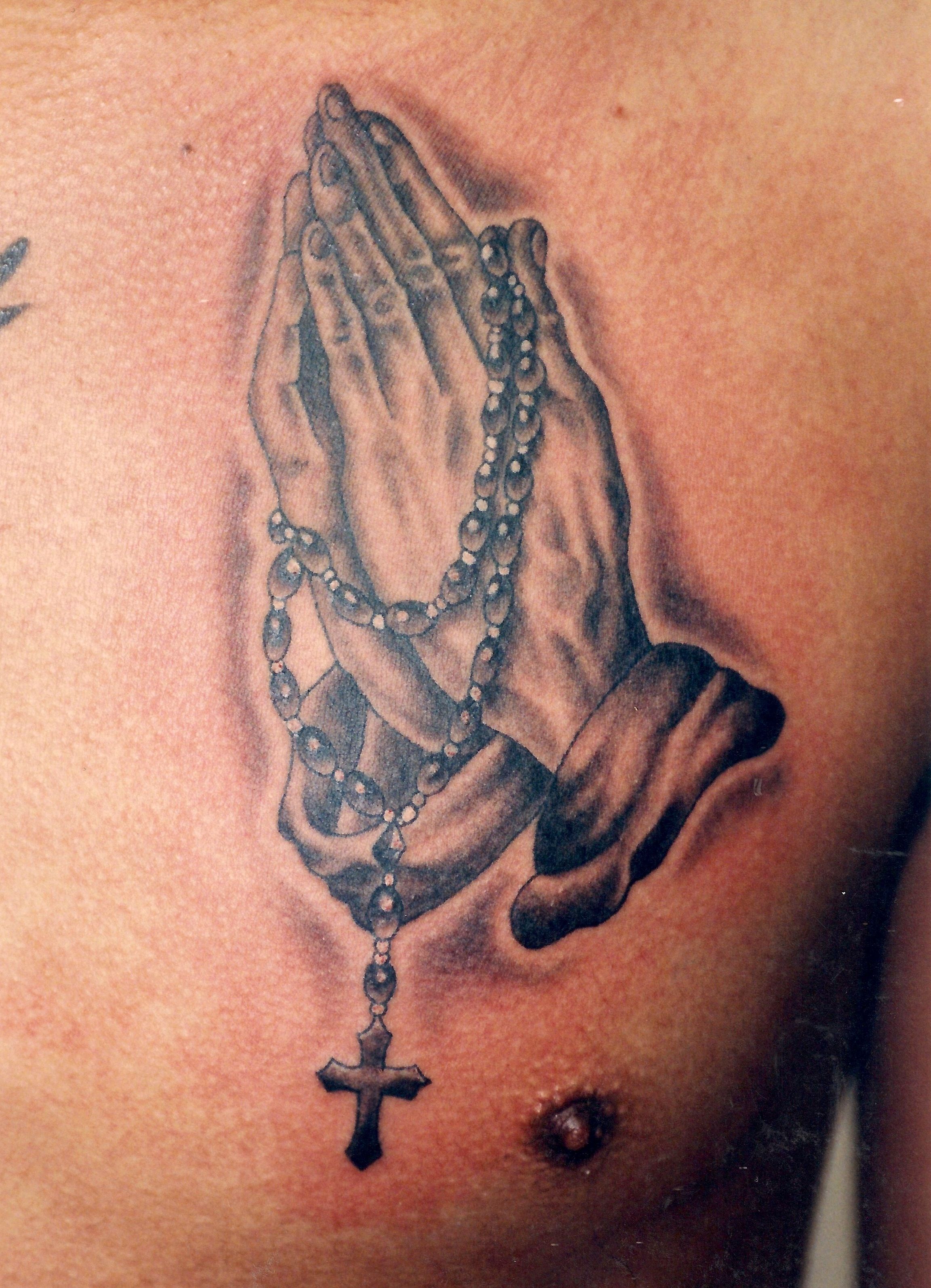 Praying Hands Amp Rosary By Phill Bartell Hand Tattoos For Guys Hand Tattoos Palm Tattoos