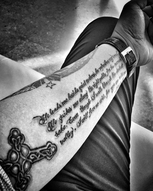 Psalm 23 Tattoo Forearm