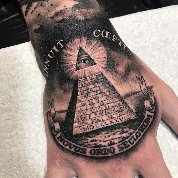 Pyramid Eye Tattoo Hand Chris Rising Dragon Tattoos Nyc One Of The