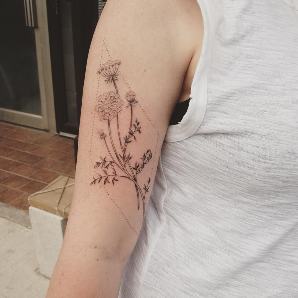 Queen Anne S Lace And Geo Lace Tattoo Tattoos Inspirational Tattoos