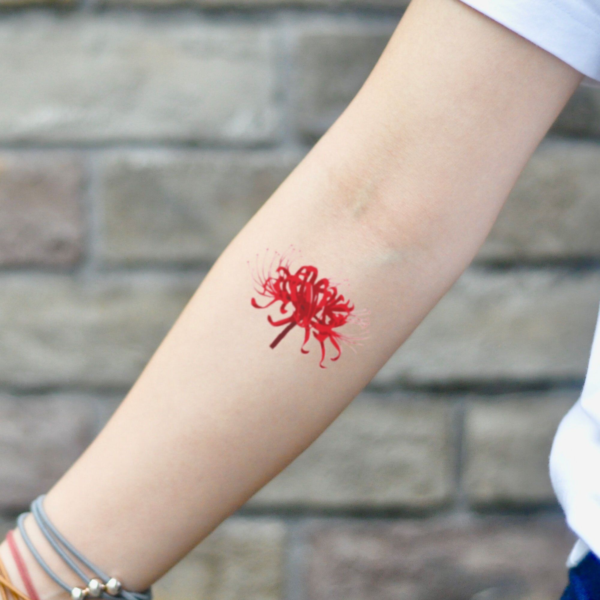 Red Spider Lily Arm Tattoo