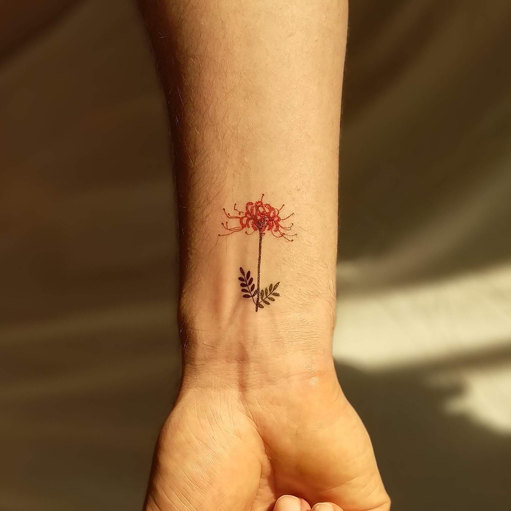 Red Spider Lily Lycoris Radiata Tattoo On The