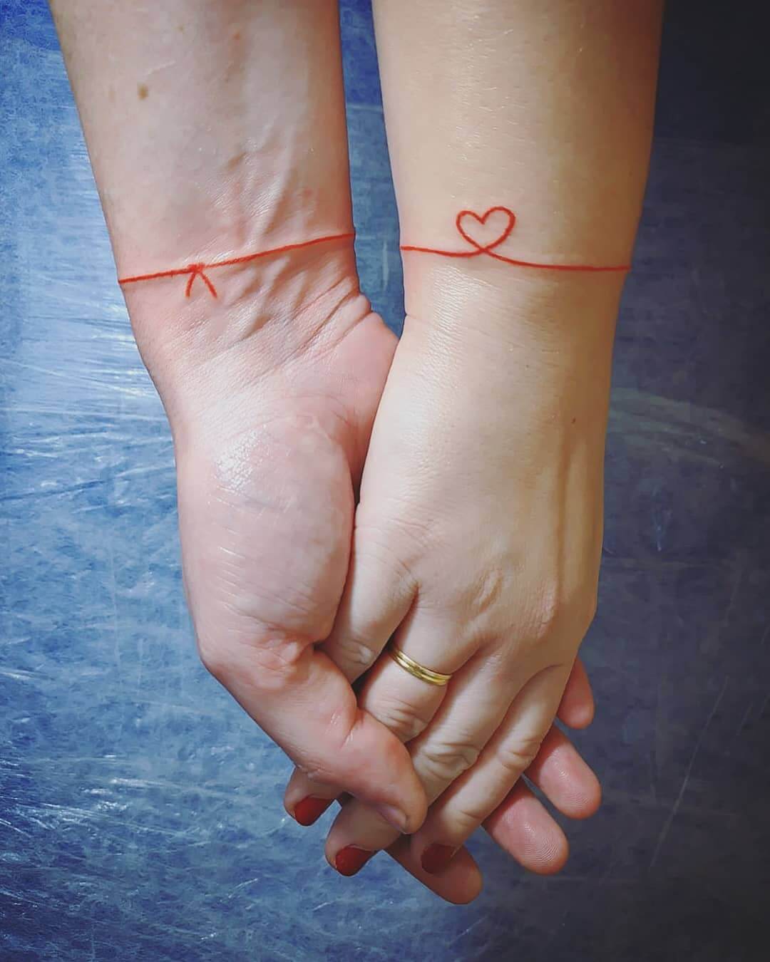 Red Thread Of Fate Matching Tattoos Tattoos Matching Tattoos Couple