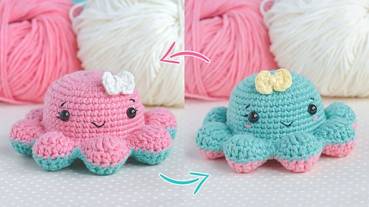 Reversible Octopus 2 In 1 Pattern By Katia Glebova Octopus Crochet