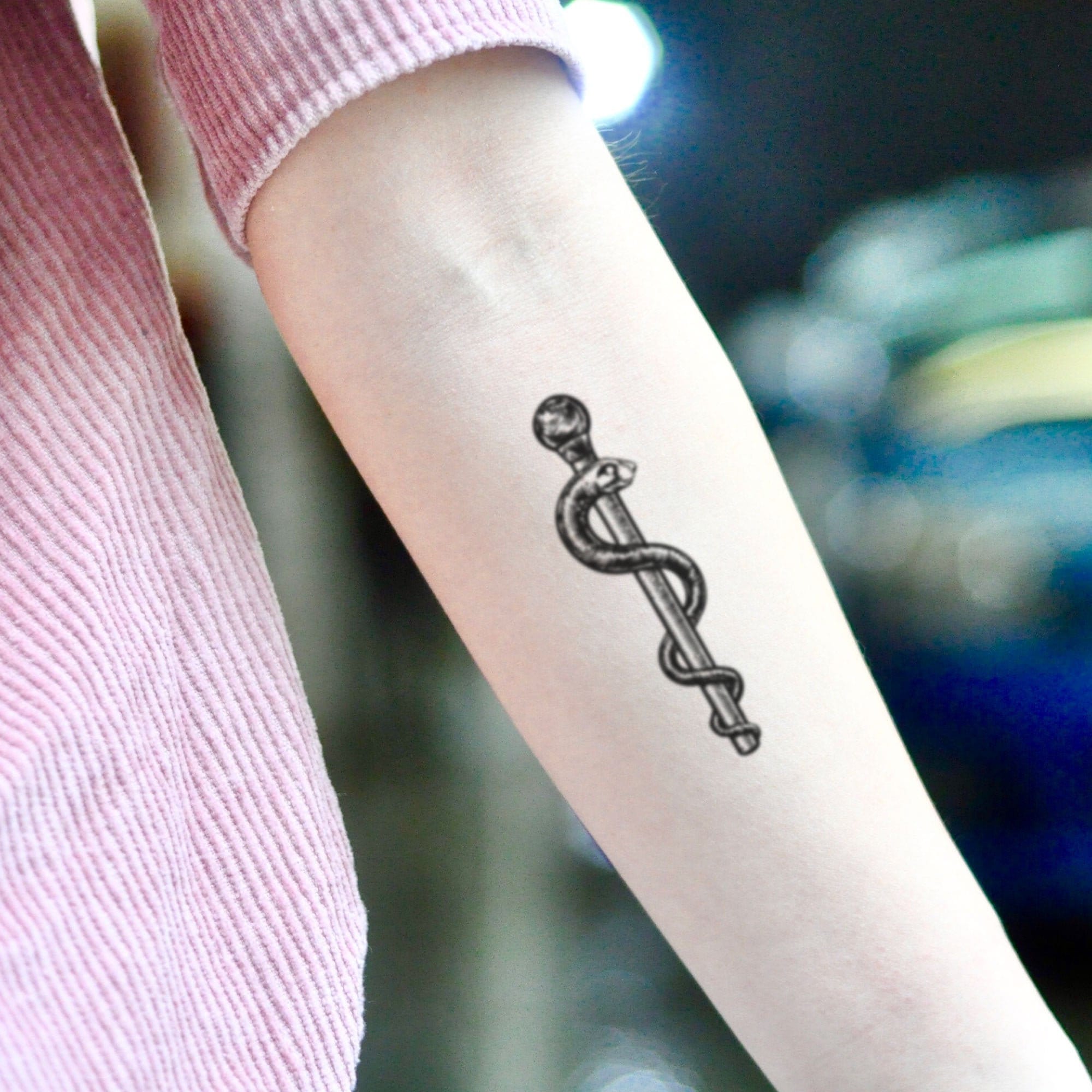 Rod Of Asclepius Tattoo Design I Made R Brokehobbies