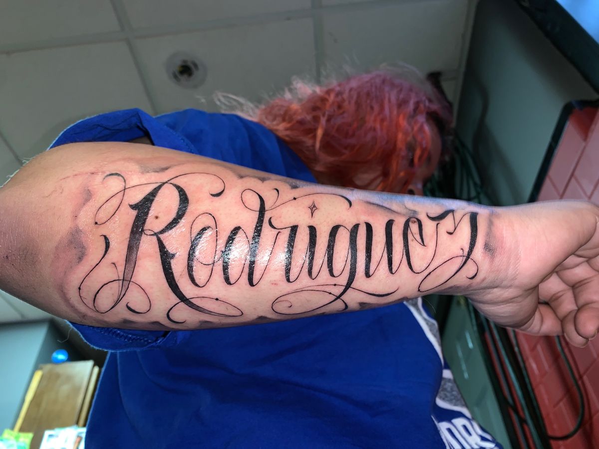 Rodriguez Forearm Name Tattoos Last Name Tattoos Name Tattoos