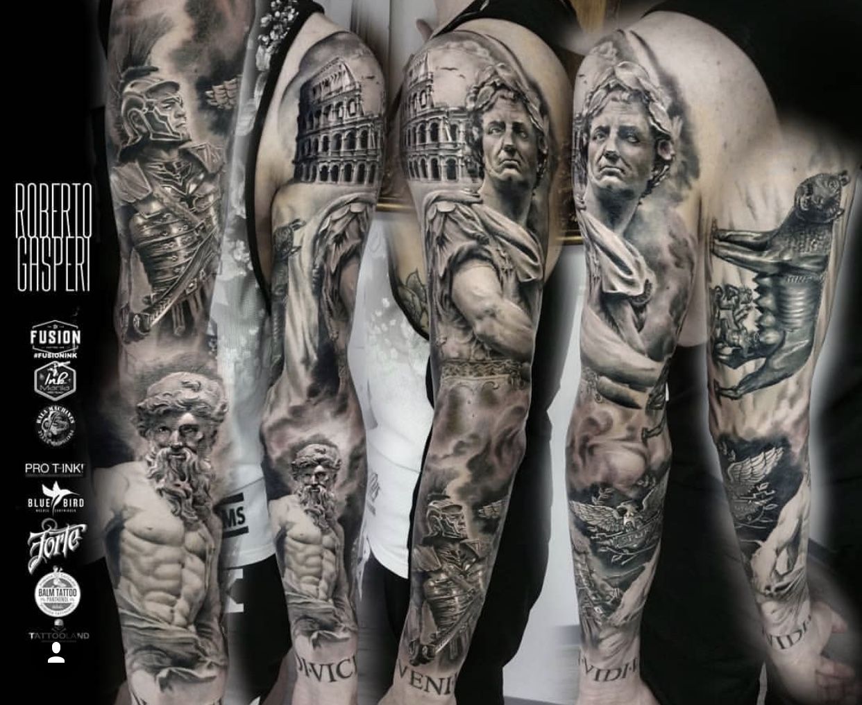 Rome Themed Sleeve Tattoo By Roberto Limited Availability At