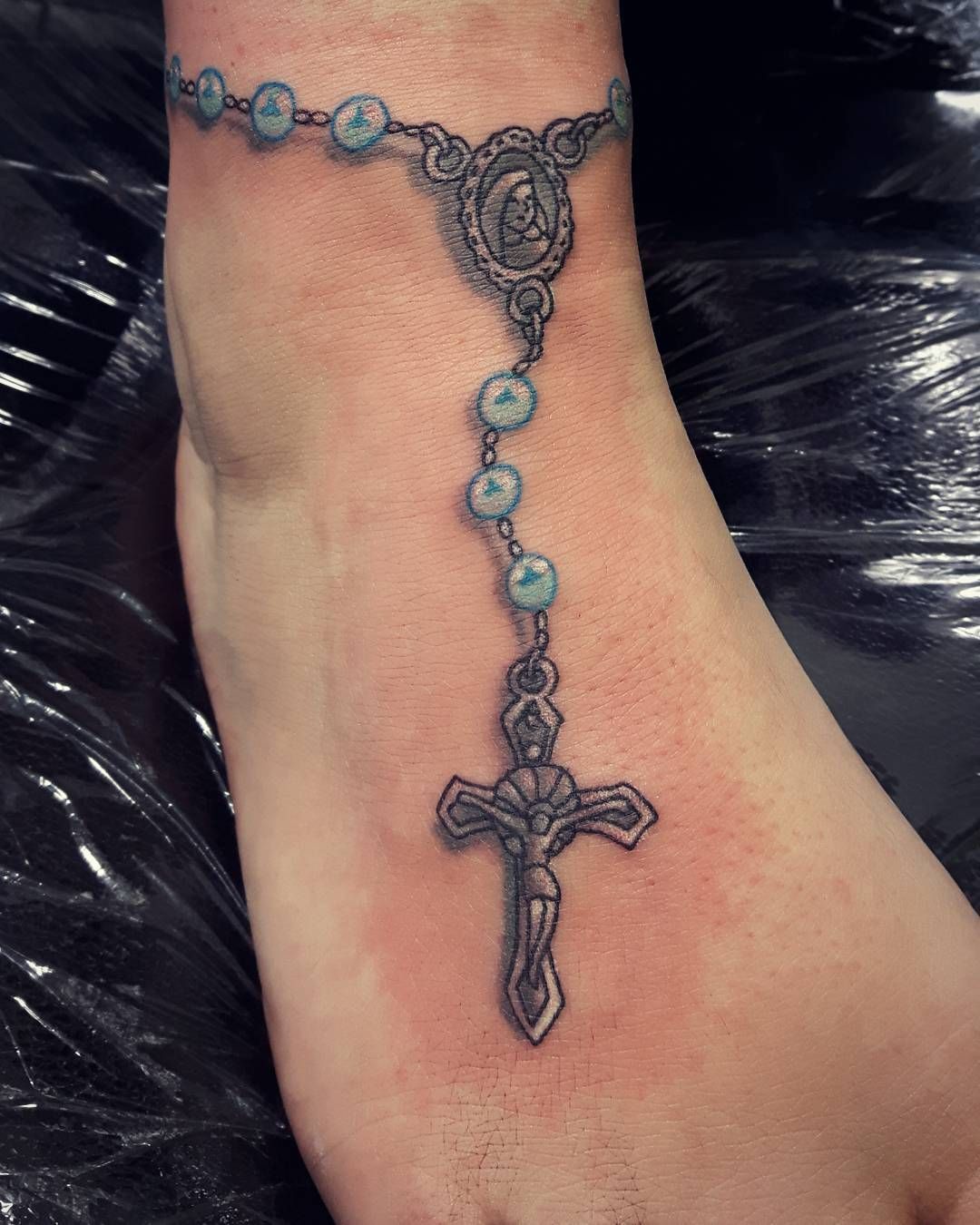 Rosary Tattoos On Foot