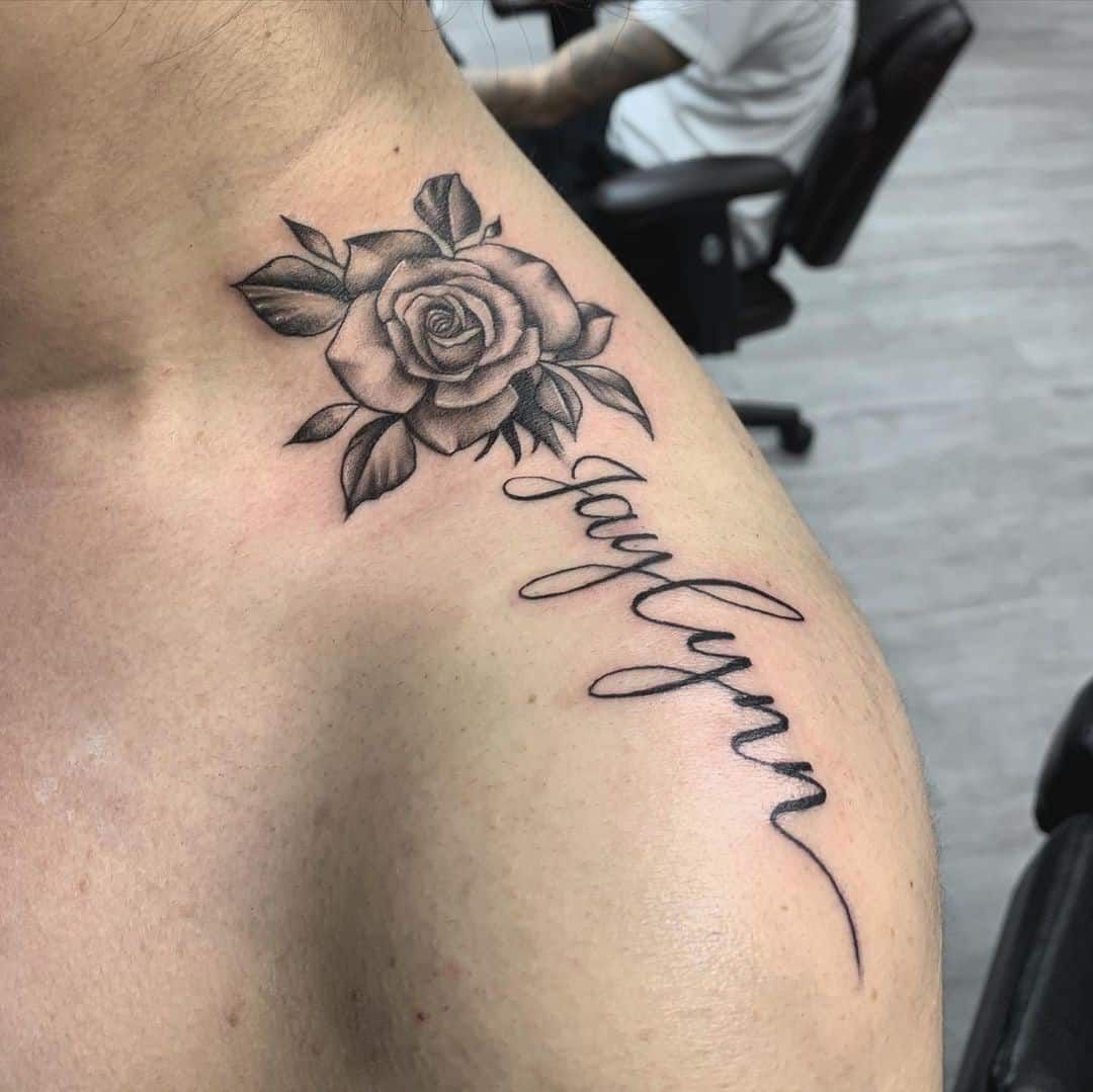 Rose Name Tattoo Design Dainty And Elegant