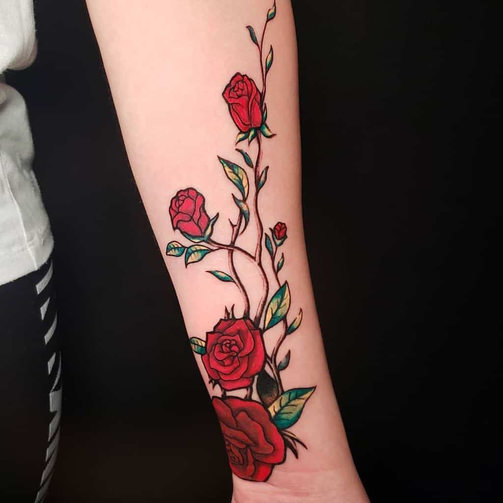 10 Stunning Rose Vine Tattoos to Inspire You