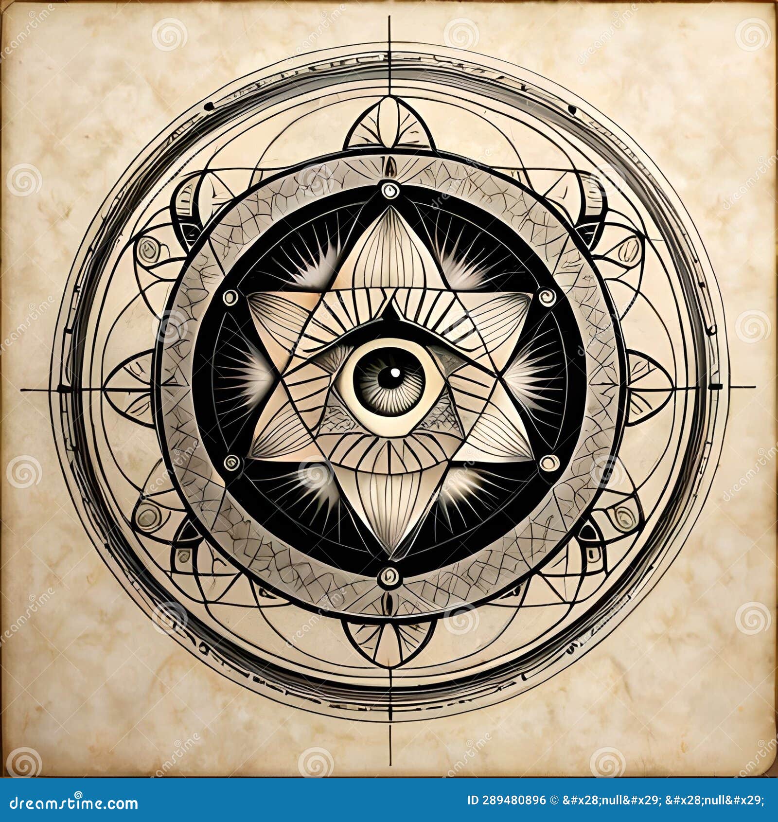 Sacred Geometry All Seeing Eye Illuminati Symbolism Stock Illustration