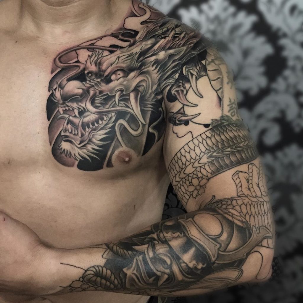 Samurai Mask Tattoo Arm