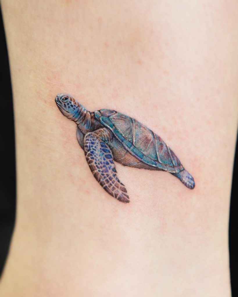 Sea Turtle Tattoo By Color B