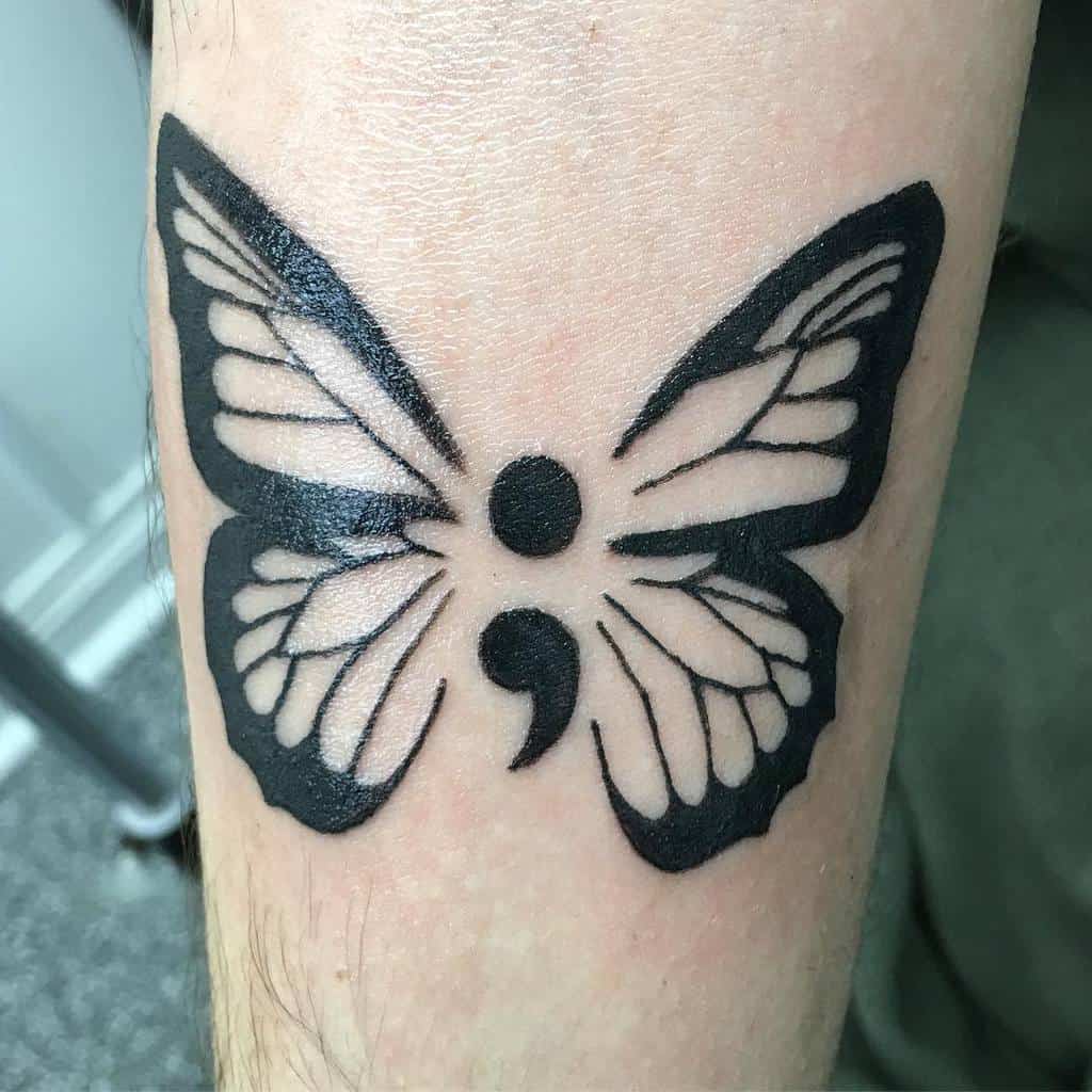 Semicolon Butterflies Semicolon Butterfly Tattoo Butterfly Tattoo